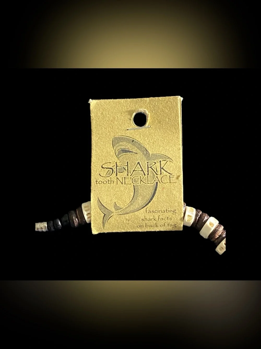 VTG New Shark Tooth Necklace 16 Inch Coconut Shell Bead Surfer Choker